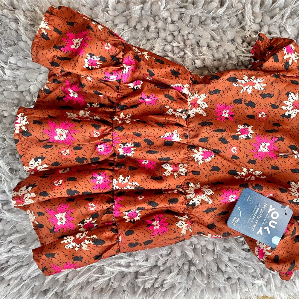 🐶New with tags THE PARTY ANIMAL DOG DRESS beautiful fall colors Sz M 18-16” - Picture 3 of 5